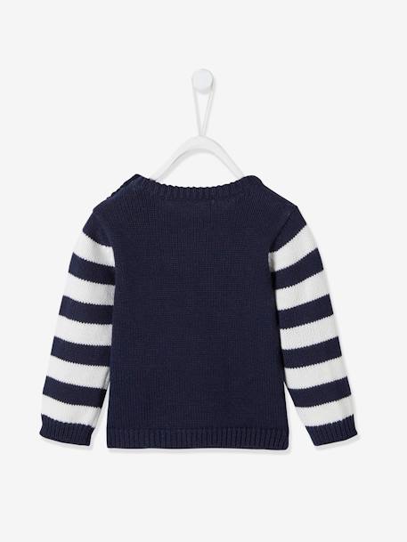 Jersey 'Papá Noel' bebé de punto tricot AZUL OSCURO LISO CON MOTIVOS 