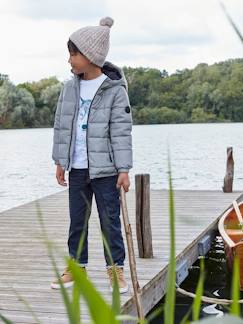 Niño-Chaqueta acolchada con capucha con forro polar, efecto reflectante y relleno de fibras recicladas, niño