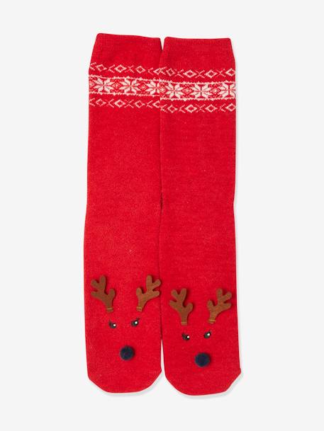 Pack de calcetines de Navidad Oeko Tex®, niña + adulta ROJO OSCURO ESTAMPADO 