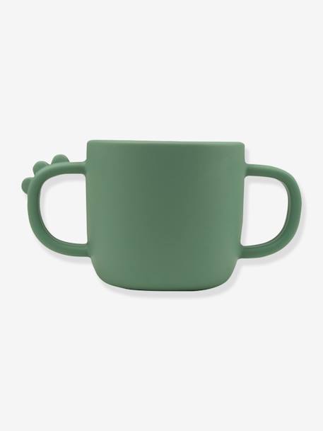 Taza con 2 asas DONE BY DEER Peekaboo Cocodrilo de silicona VERDE CLARO LISO 