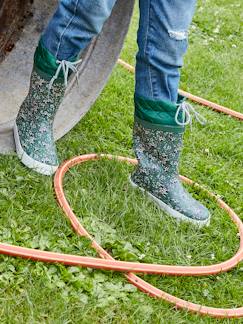 Calzado-Botas de agua estampadas con cuello acolchado, para niña