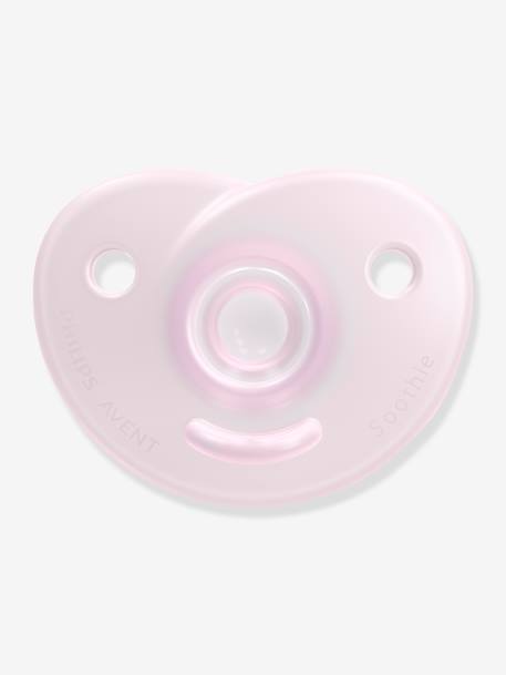 Lote de 2 chupetes para recién nacido Philips AVENT Soothie Corazón AZUL CLARO LISO+ROSA CLARO LISO 