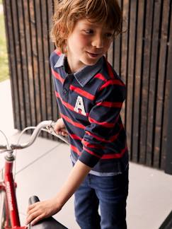 camisetas-Polo a rayas efecto 2 en 1 para niño