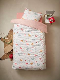 Ideas de Decoración - Su universo de 6 - 10 años-Conjunto de funda nórdica + funda de almohada infantil Mariposas, Basics