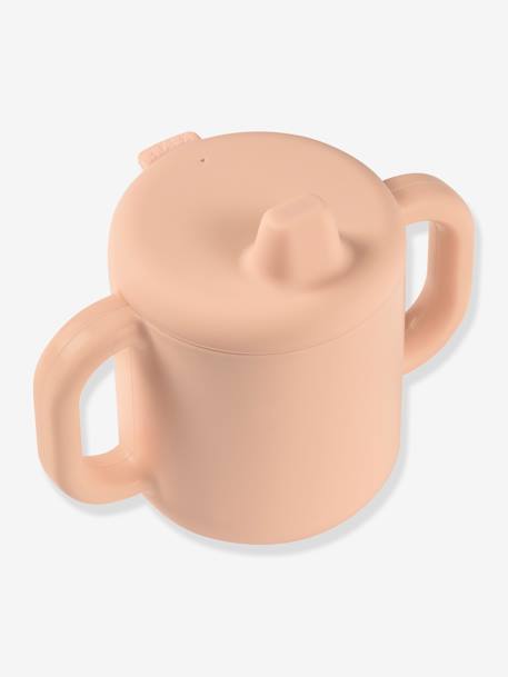 Taza de aprendizaje BEABA de silicona AZUL CLARO LISO+ROSA CLARO LISO 