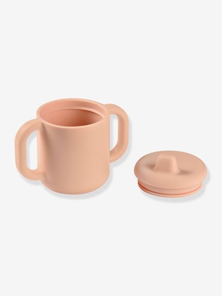 Taza de aprendizaje BEABA de silicona AZUL CLARO LISO+ROSA CLARO LISO 