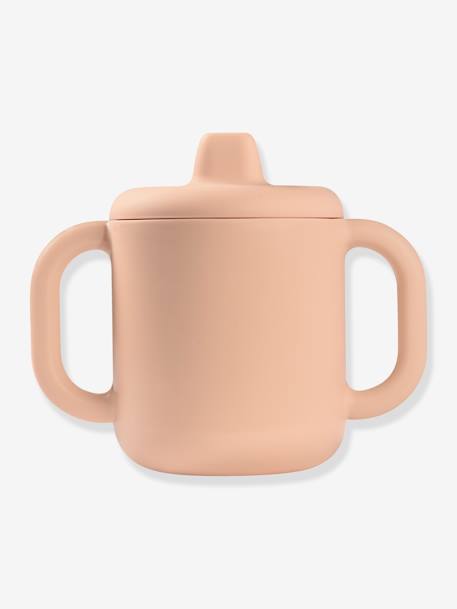 Taza de aprendizaje BEABA de silicona AZUL CLARO LISO+ROSA CLARO LISO 