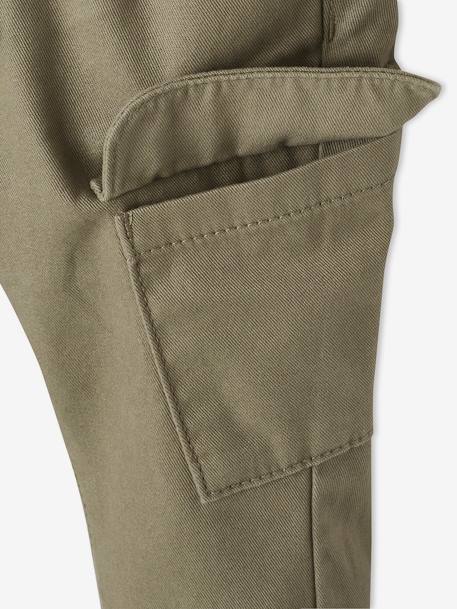 Pantalón cargo para bebé azul jeans+VERDE MEDIO LISO 