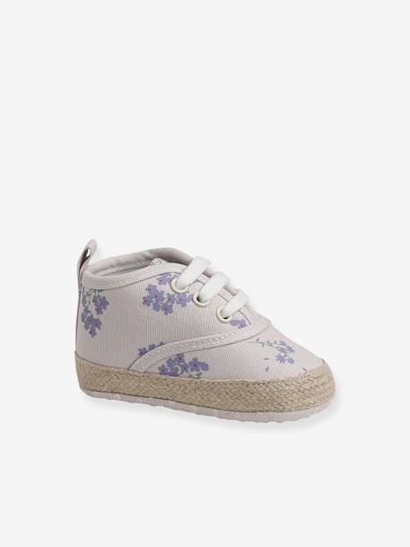 Zapatillas de casa con cordones ligeras, para bebé niña VIOLETA CLARO ESTAMPADO 