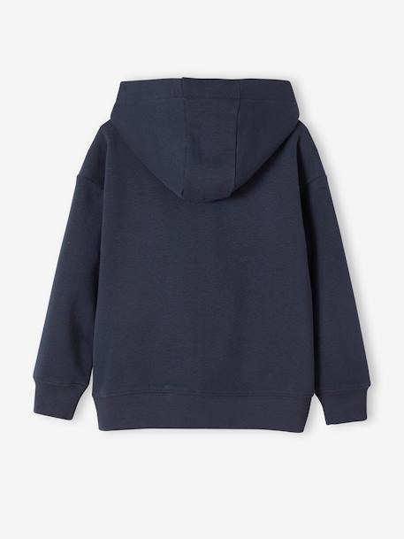 Sudadera con cremallera, capucha, y detalle en el pecho, para niño GRIS OSCURO LISO CON MOTIVOS 