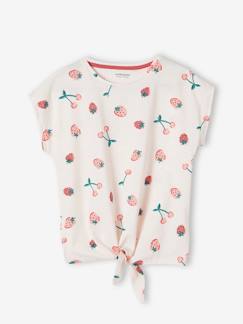 -Camiseta estampada con lazo fantasía, para niña