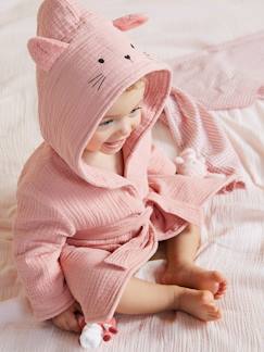 Albornoz para bebé Animal de gasa de algodón orgánico, personalizable