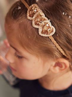 Ropa de Fiesta-Niña-Cinta del pelo corazón con lentejuelas, para niña