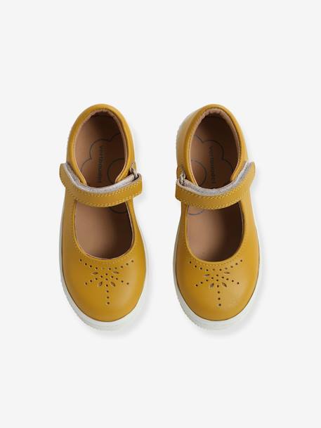 Zapatos tipo babies de piel para niña especial autonomía AMARILLO MEDIO LISO+AMARILLO OSCURO LISO+BLANCO CLARO LISO 