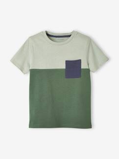 -Camiseta colorblock de manga corta, para niño