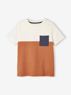 -Camiseta colorblock de manga corta, para niño