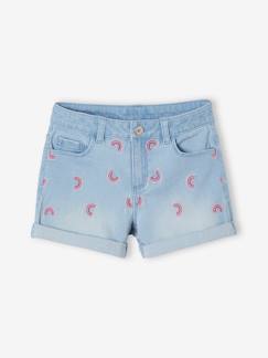 Niña-Shorts y bermudas-Short vaquero bordado para niña