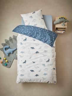 Ecorresponsables-Textil Hogar y Decoración-Ropa de cama niños-Conjunto de cama con funda nórdica + funda de almohada infantil Hello Dinos, Basics