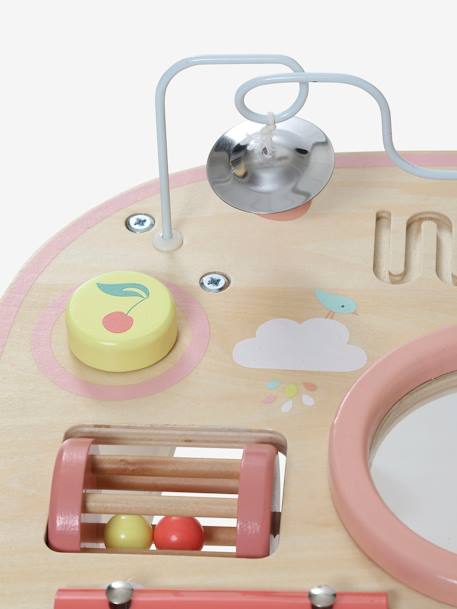 Mesa de actividades y estimulación musical de madera FSC® multicolor+ROSA CLARO LISO CON MOTIVOS 