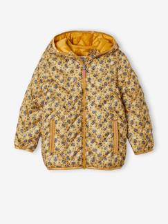 Chaqueta acolchada ligera con capucha y motivos irisados, para niña