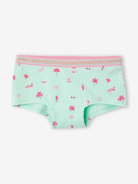 Pack de 5 shorties para niña AZUL CLARO ESTAMPADO 