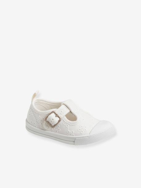 Zapatos tipo de para bebé niña blanco claro liso motivos Vertbaudet