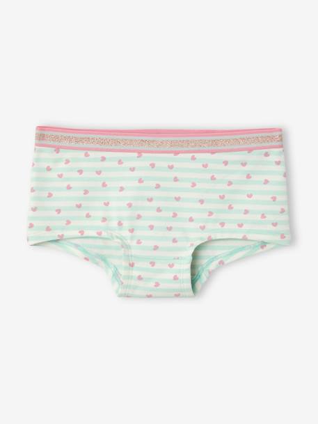 Pack de 5 shorties para niña AZUL CLARO ESTAMPADO 