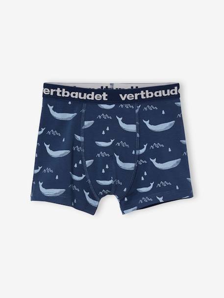 Pack de 5 boxers stretch Ballenas Oeko-Tex®, para niño AZUL CLARO ESTAMPADO 