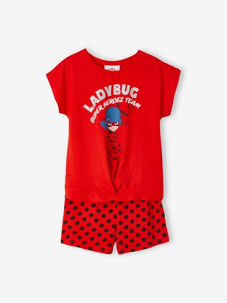 Pijama con short Miraculous® ROJO FUERTE LISO CON MOTIVOS 