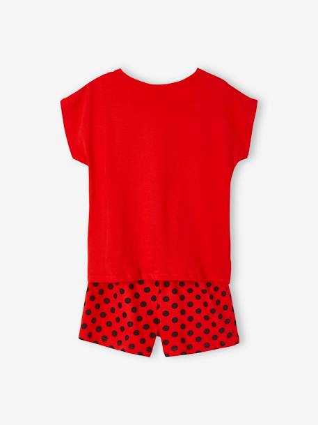 Pijama con short Miraculous® ROJO FUERTE LISO CON MOTIVOS 