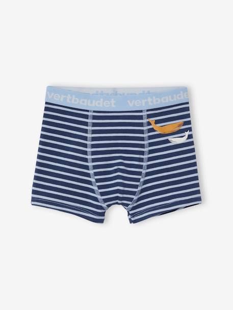 Pack de 5 boxers stretch Ballenas Oeko-Tex®, para niño AZUL CLARO ESTAMPADO 