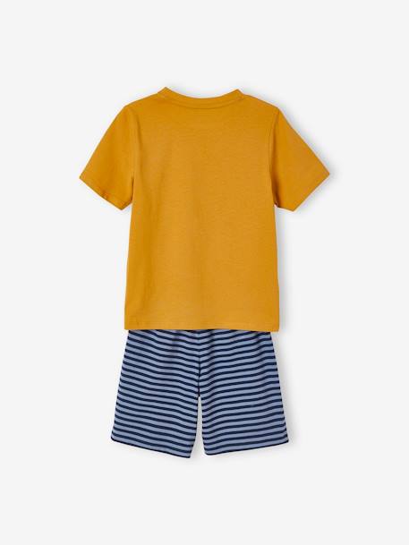 Pack de 2 pijama con shorts Ballenas Oeko-Tex®, para niño AMARILLO MEDIO LISO CON MOTIVO 