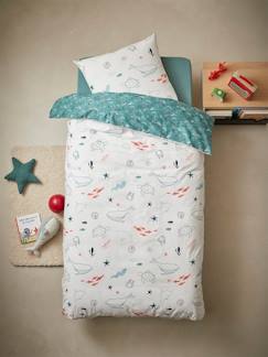 Textil Hogar y Decoración-Ropa de cama niños-Conjunto de funda nórdica + funda de almohada infantil Fondo Marino, Basics