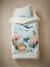 Conjunto de funda nórdica + funda de almohada infantil Deep Ocean AZUL MEDIO LISO CON MOTIVOS 