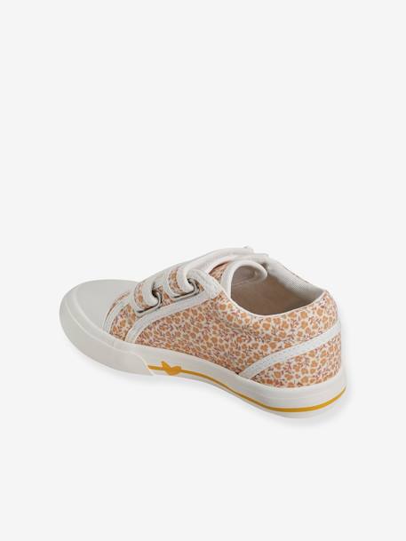 Zapatillas deportivas de lona con tiras autoadherentes bebé niña blanco  claro liso con motivos - Vertbaudet