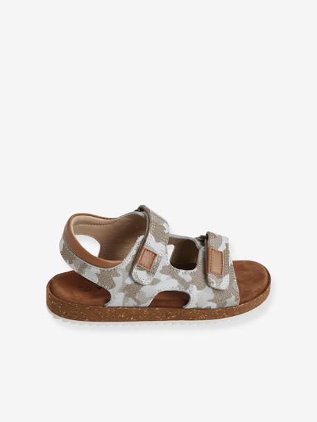 Sandalias anatómicas de piel, para niño AZUL OSCURO LISO+GRIS CLARO ESTAMPADO+MARRON CLARO LISO 