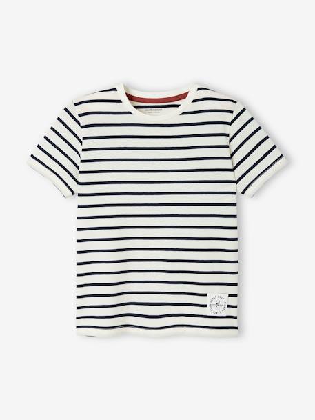 Camiseta de manga corta y estilo marinero para niño azul azur+AZUL FUERTE A RAYAS+rayas amarillas+rayas rojas+VERDE MEDIO A RAYAS 