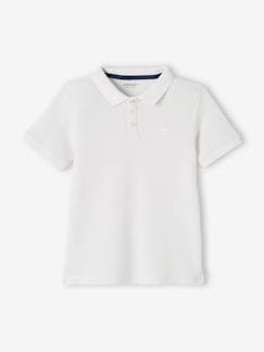 camisetas-Polo de manga corta con bordado en el pecho, para niño
