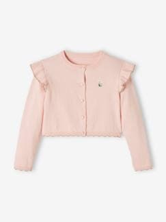 Niña-Jerséis, chaquetas de punto, sudaderas-Chaquetas de punto-Chaqueta de punto corta con volantes, para niña