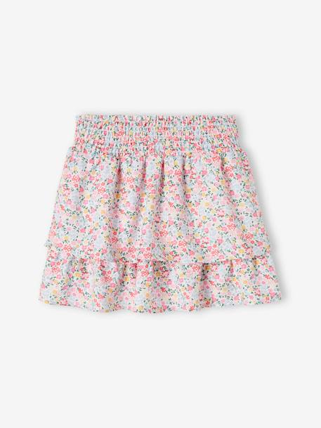 Skort con volante para niña BLANCO CLARO ESTAMPADO 