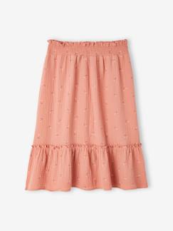 Niña-Faldas-Falda larga de gasa de algodón estampado de flores, para niña