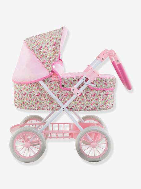 Cochecito COROLLE para muñeca 36/42/52 cm ROSA MEDIO LISO CON MOTIVOS 