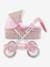 Cochecito COROLLE para muñeca 36/42/52 cm ROSA MEDIO LISO CON MOTIVOS 