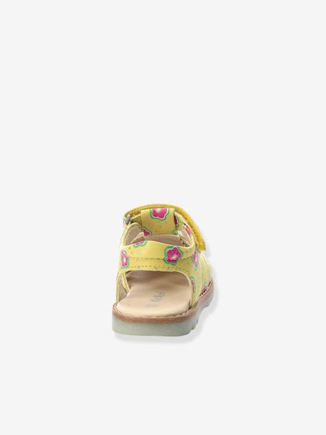 Sandalias de piel para bebé Nonosti Iconique Nonorally KICKERS® AMARILLO MEDIO ESTAMPADO+BLANCO CLARO ESTAMPADO 