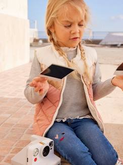 Niña-Vaqueros-Treggings bordados de felpa efecto denim, para niña