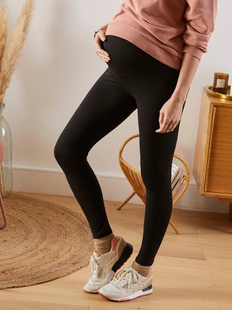 Pack de 2 leggings para embarazo de punto stretch NEGRO OSCURO LISO 