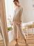 Conjunto de 2 prendas homewear para embarazo y lactancia BEIGE CLARO LISO 