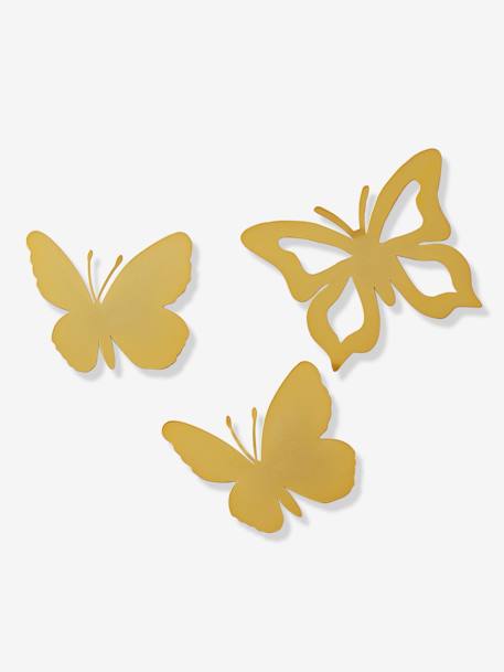 Pack de 3 mariposas de latón AMARILLO CLARO LISO 