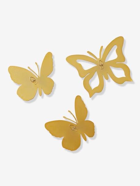 Pack de 3 mariposas de latón AMARILLO CLARO LISO 