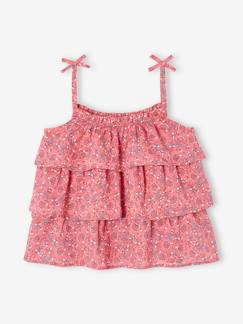 -Blusa estampada con volantes, para niña